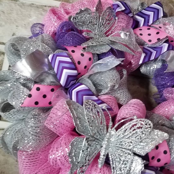 🦋 HANDMADE BUTTERFLY SPRING SUMMER  WREATH 🦋 - Picture 3 of 4